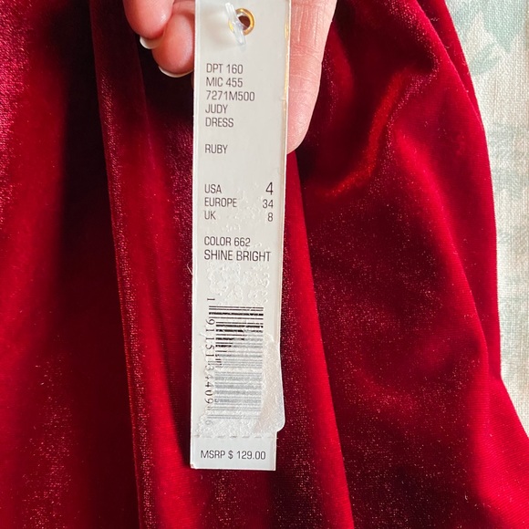 NWT Burgundy Velvet, Deep V Dress - Picture 7 of 12